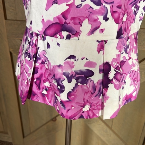 Boston Proper pink floral peplum blouse Size 14 - Picture 6 of 11